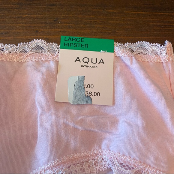 Lot of 3 Aqua Underwear Panties Thong Hipster LARGE‎ Petal Pink - Picture 3 of 6